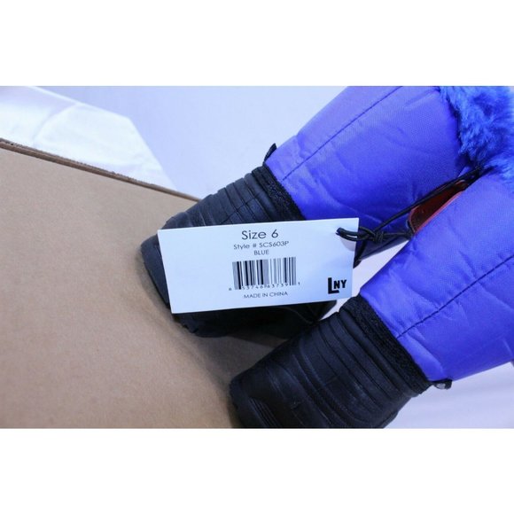 Winter Snow Boots Faux Fur Lined Blue Size 6 Toddler - Picture 7 of 9